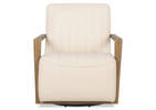 Fauteuil piv. en cuir Simone -Ari craie