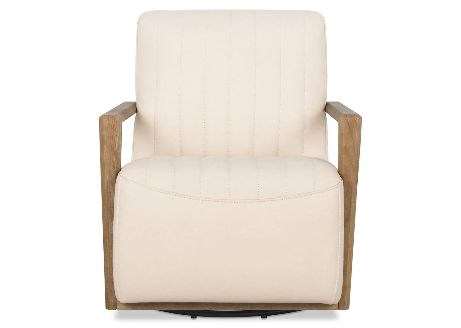 Fauteuil piv. en cuir Simone -Ari craie