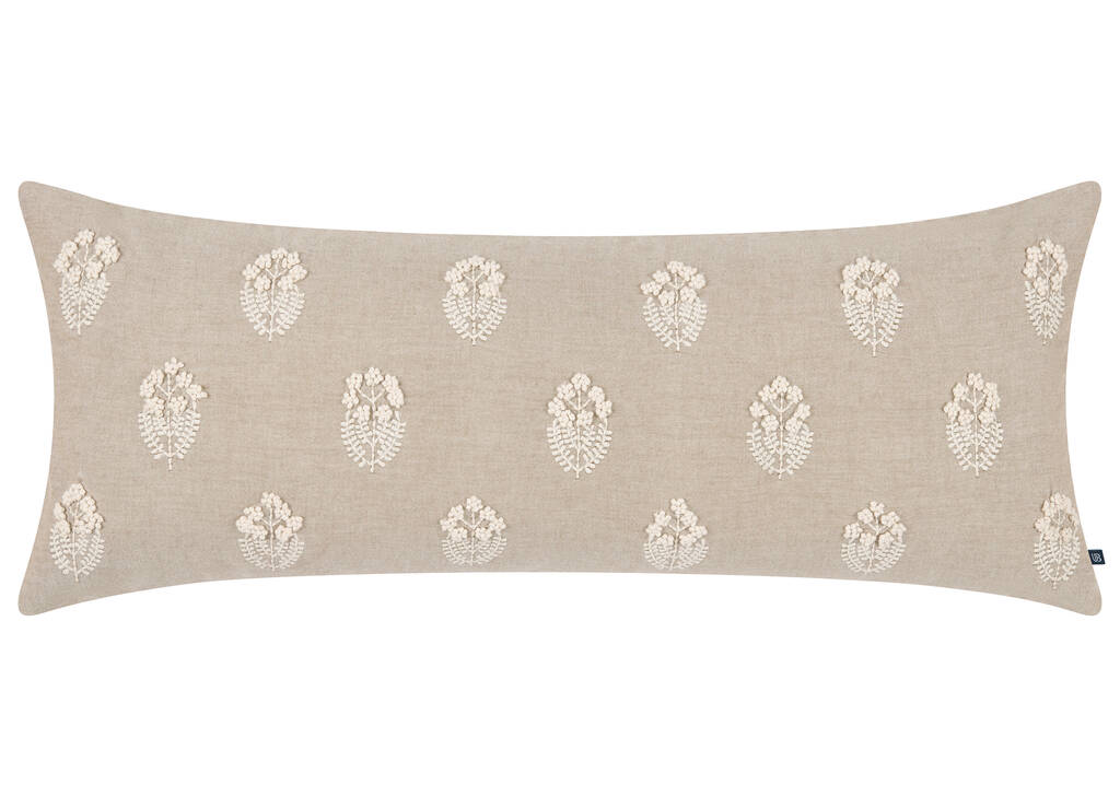 Coussin en coton Selena 14x36 sable/iv
