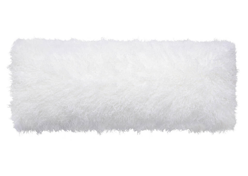 Coussin Mongolian 14x36 blanc