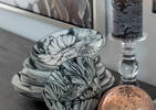 Peony 16pc Dish Set Black/White