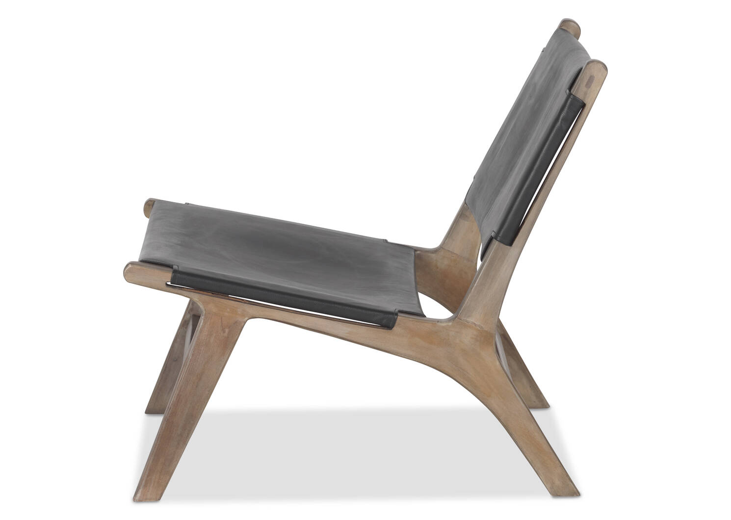 Fauteuil en cuir Kiedis -Portica cendré