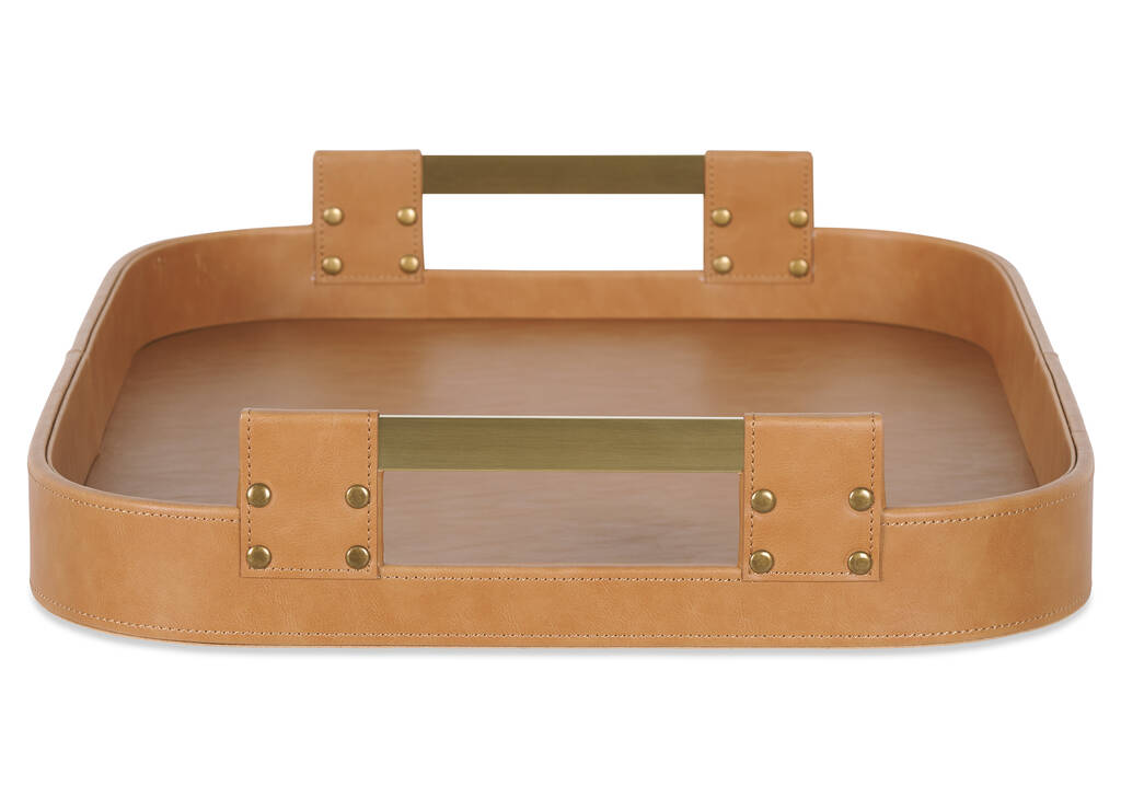 Plateau rectangulaire Riva brun clair