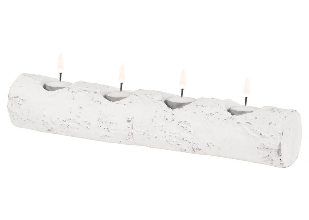 Timber Tealight Holder White