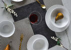 Beaumaris Stripe Placemat Charcoal/Na