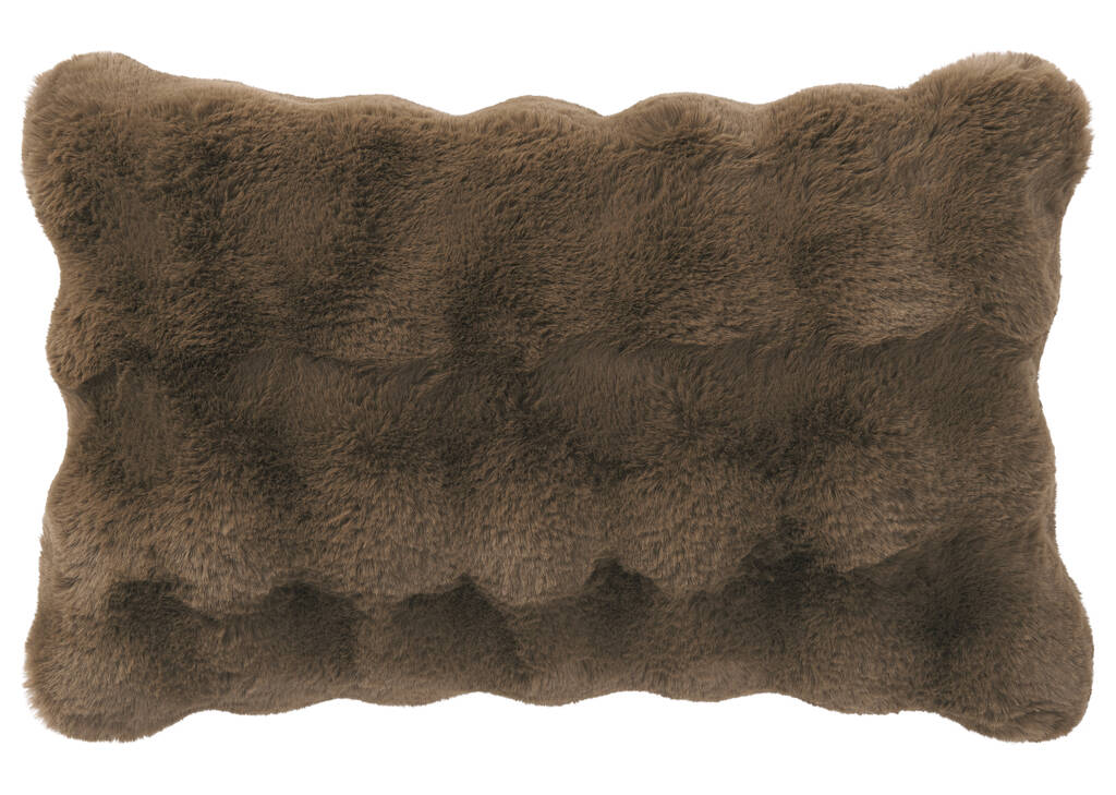 Zoey Faux Fur Pillow 14x24 Mushroom