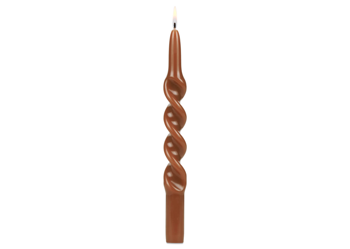 Twist Taper Candle Set Rust