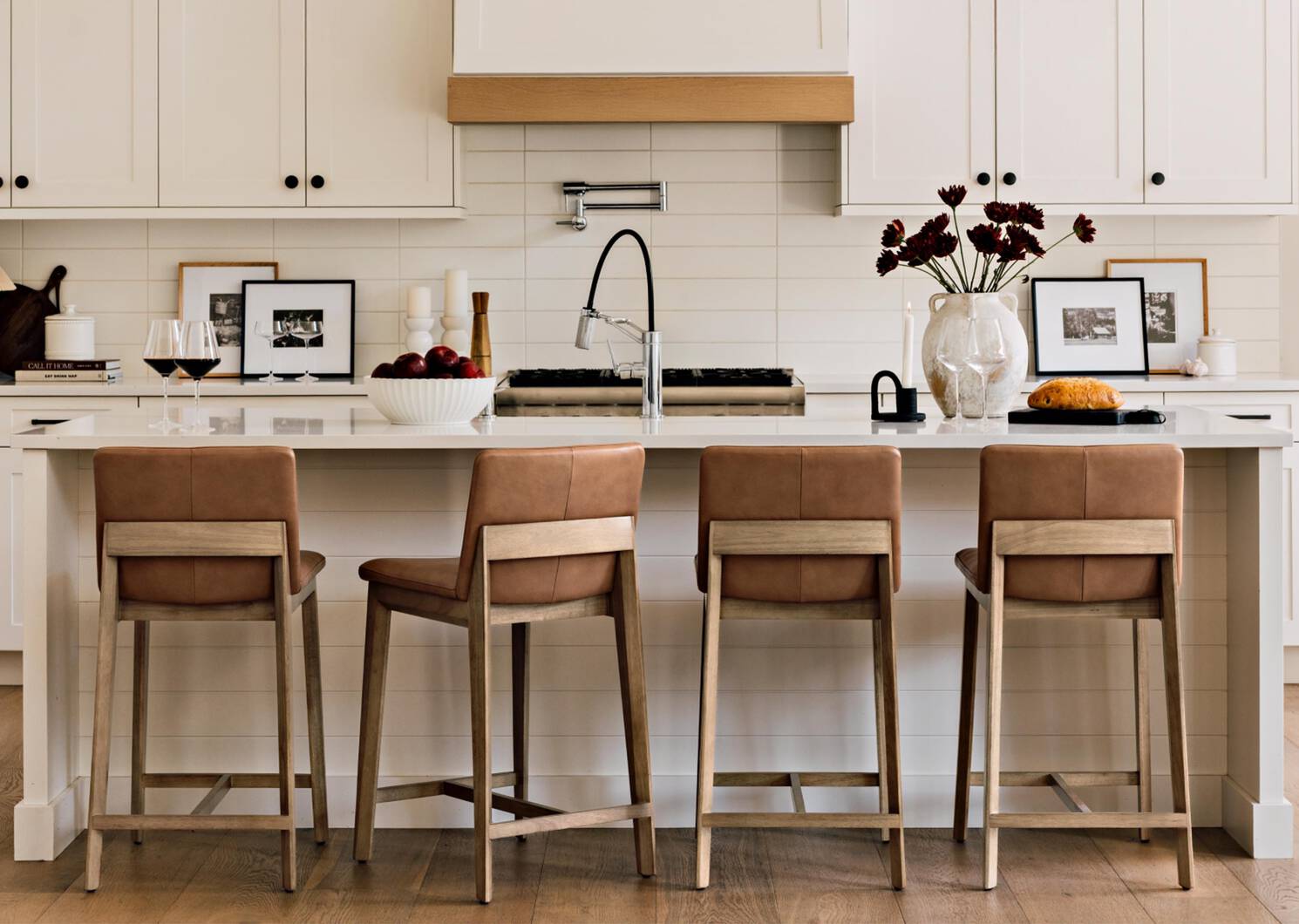 Tabouret en cuir Ciera -Olson chameau