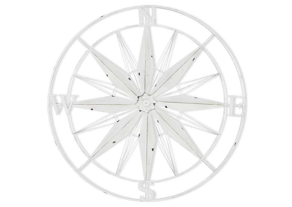 Span Compass Outdoor Wall Decor White