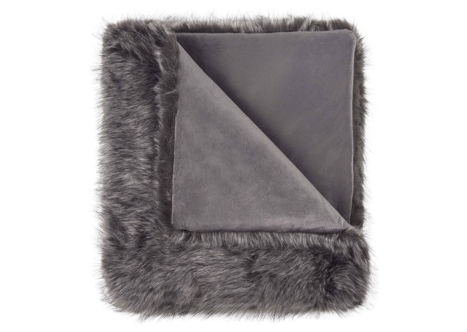 Northern Faux Fur Throw Silver Fox