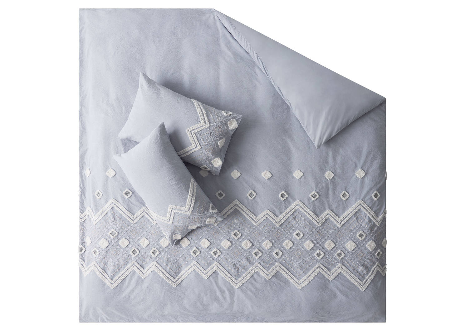 Codie Duvet Set Queen Light Grey