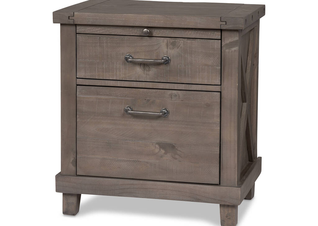 Ironside Nightstand -Rustic Grey