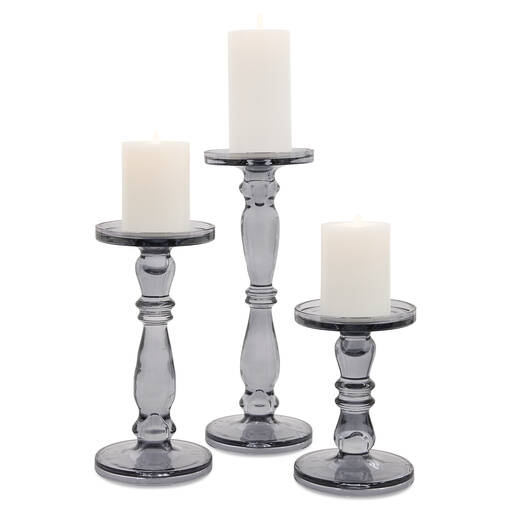 Agatha Candle Holders Grey