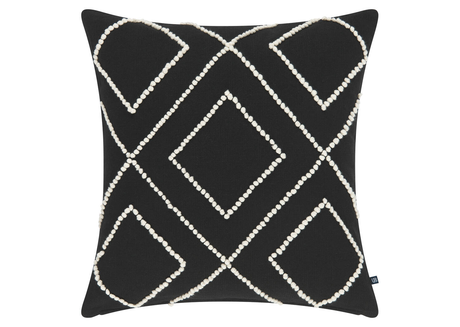 Coussin Pomona 20x20 noir/ivoire