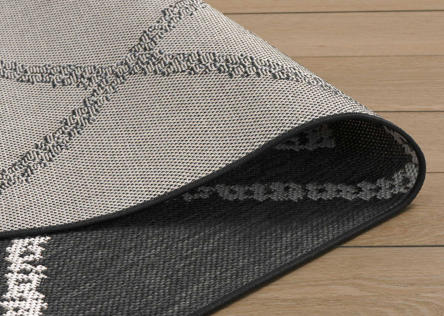 Tapis ext. Loreto 79x115 noir/blanc