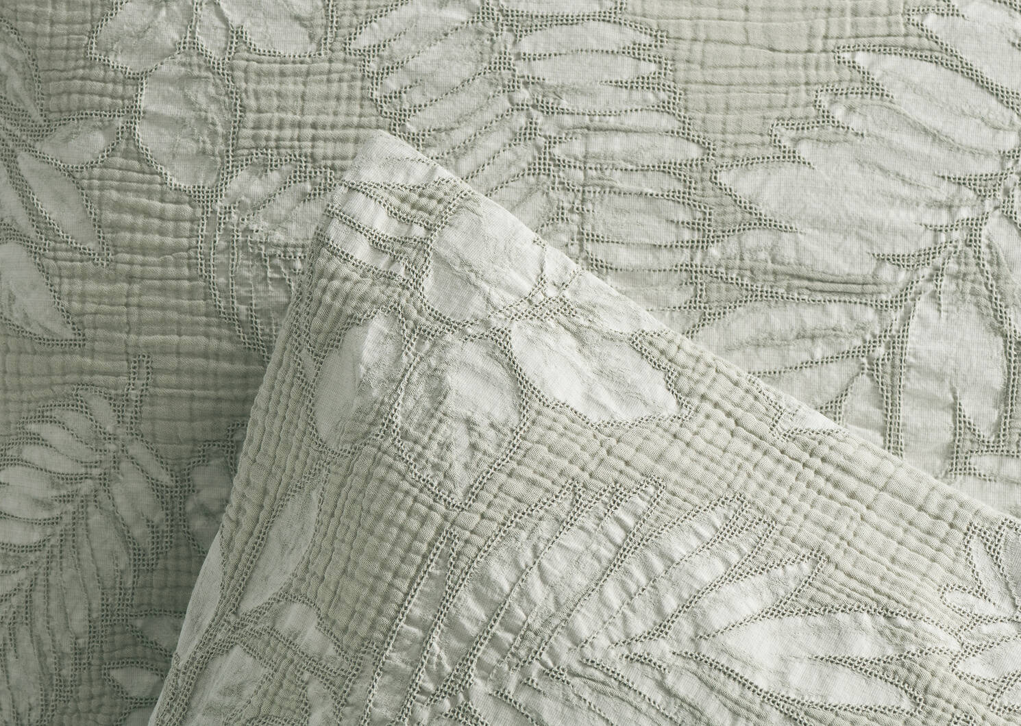 Emiya Leaf Duvet Set Queen Sage