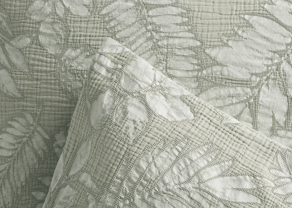 Emiya Leaf Duvet Set Queen Sage