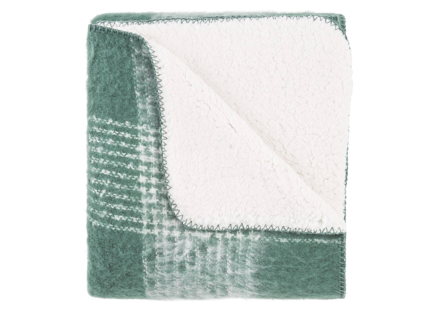 Becca Sherpa Throw Silver Pine