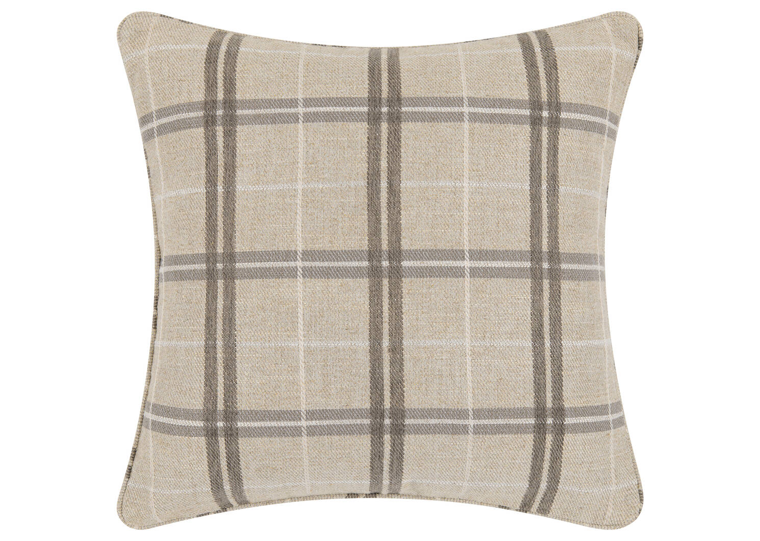 Darcy Plaid Pillow 20x20 Sand/Mushroom