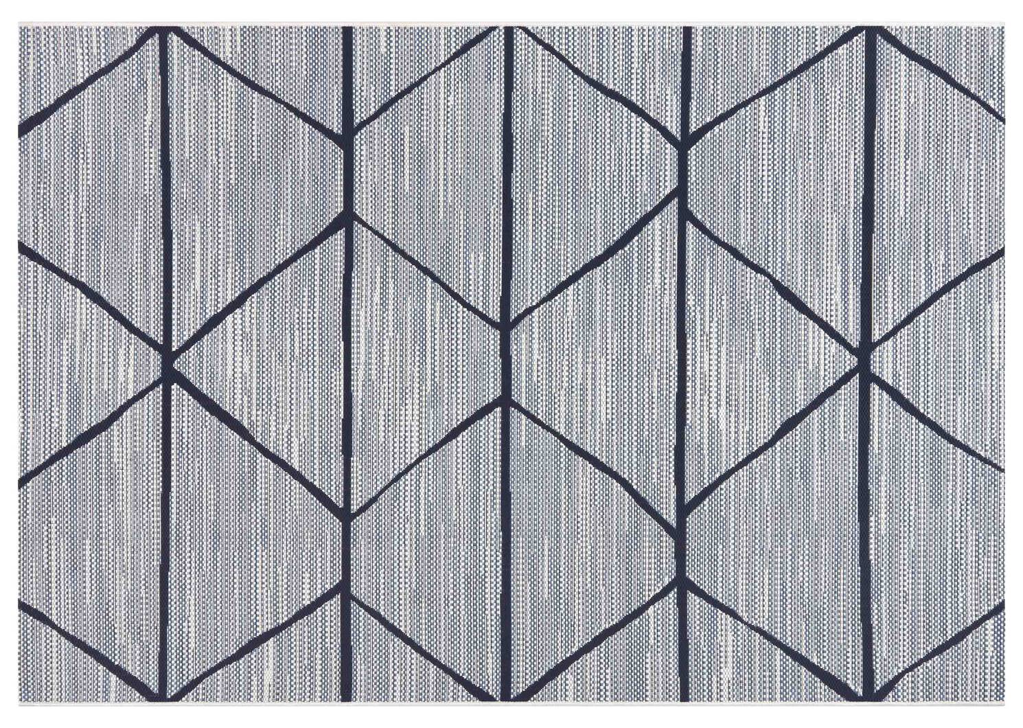 Seychelles Rug - Geo Blue/Ivory