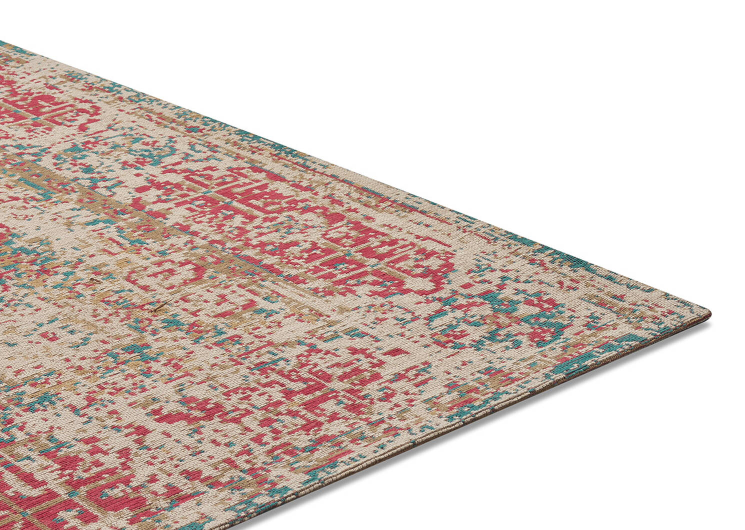 Tapis Azusa 96x120 sable/corail/bleu