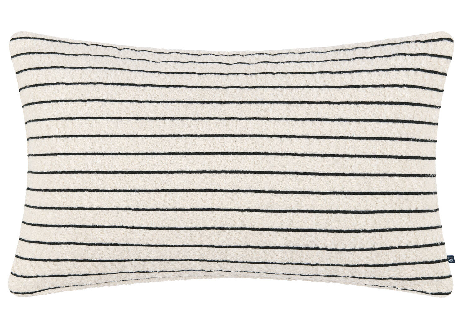 Coussin rayé boucle Cole 14x24 iv/noir