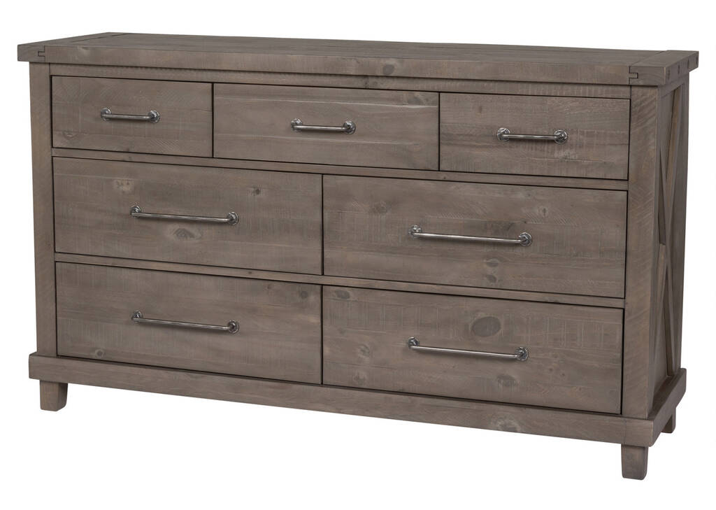 Bureau 7 tiroirs Ironside -gris rustique
