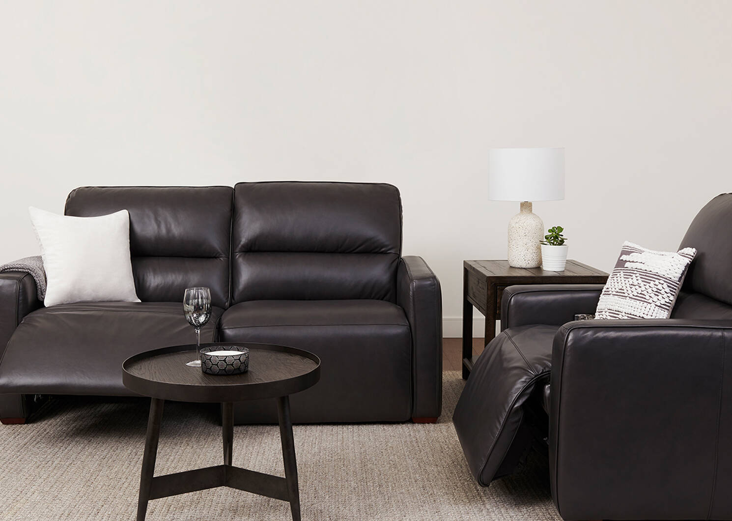 Encore Leather Recliner Bram Coal Urban Barn
