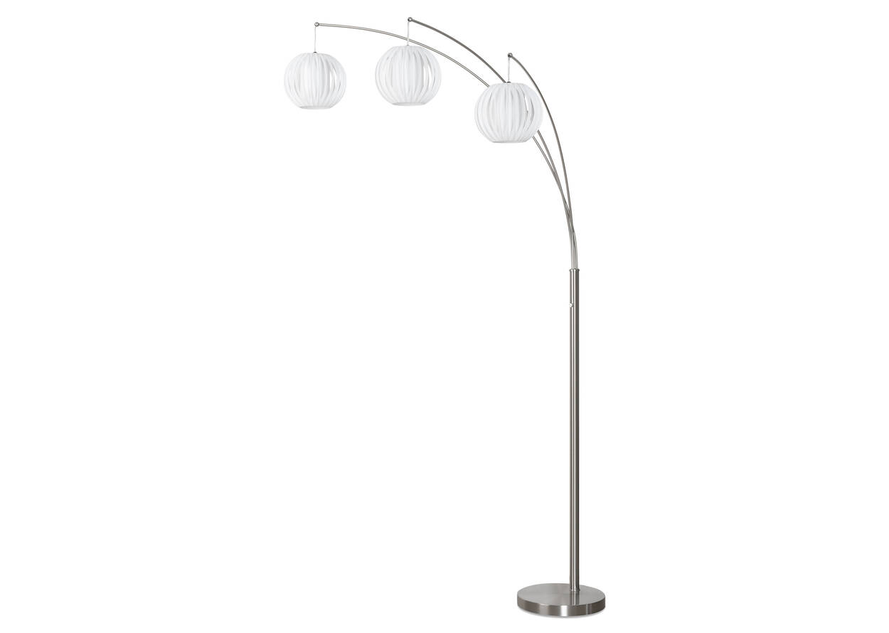 Lantern 3 Floor Lamp White Nickel