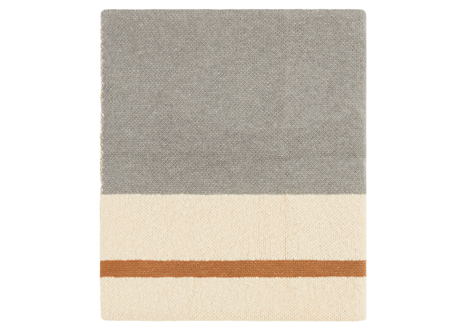 Cade Striped Throw Ivory/Grey/Caramel