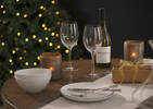 Chemin de table Calum gris/blanc