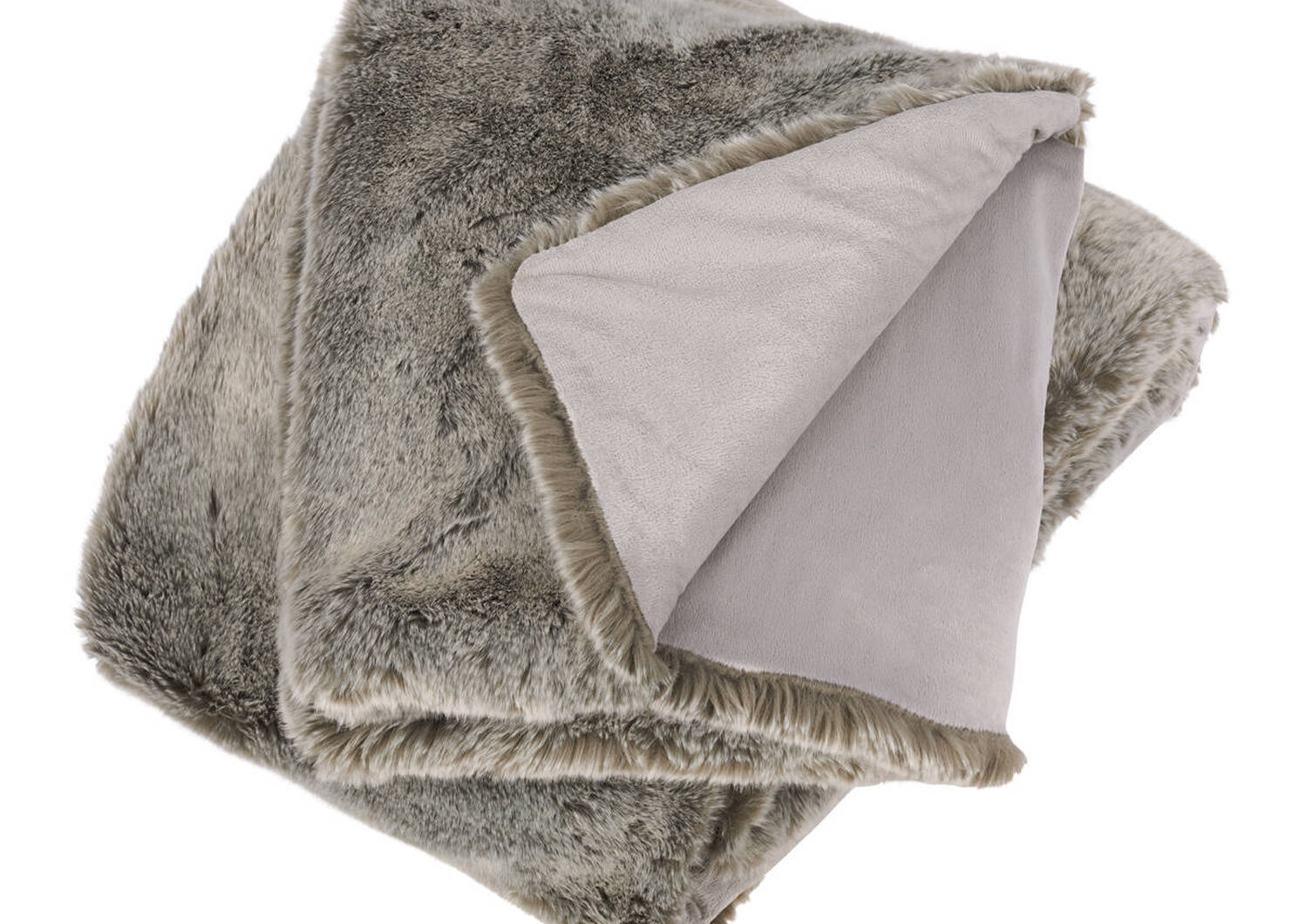 Fauna Faux Fur Throw Silverfox