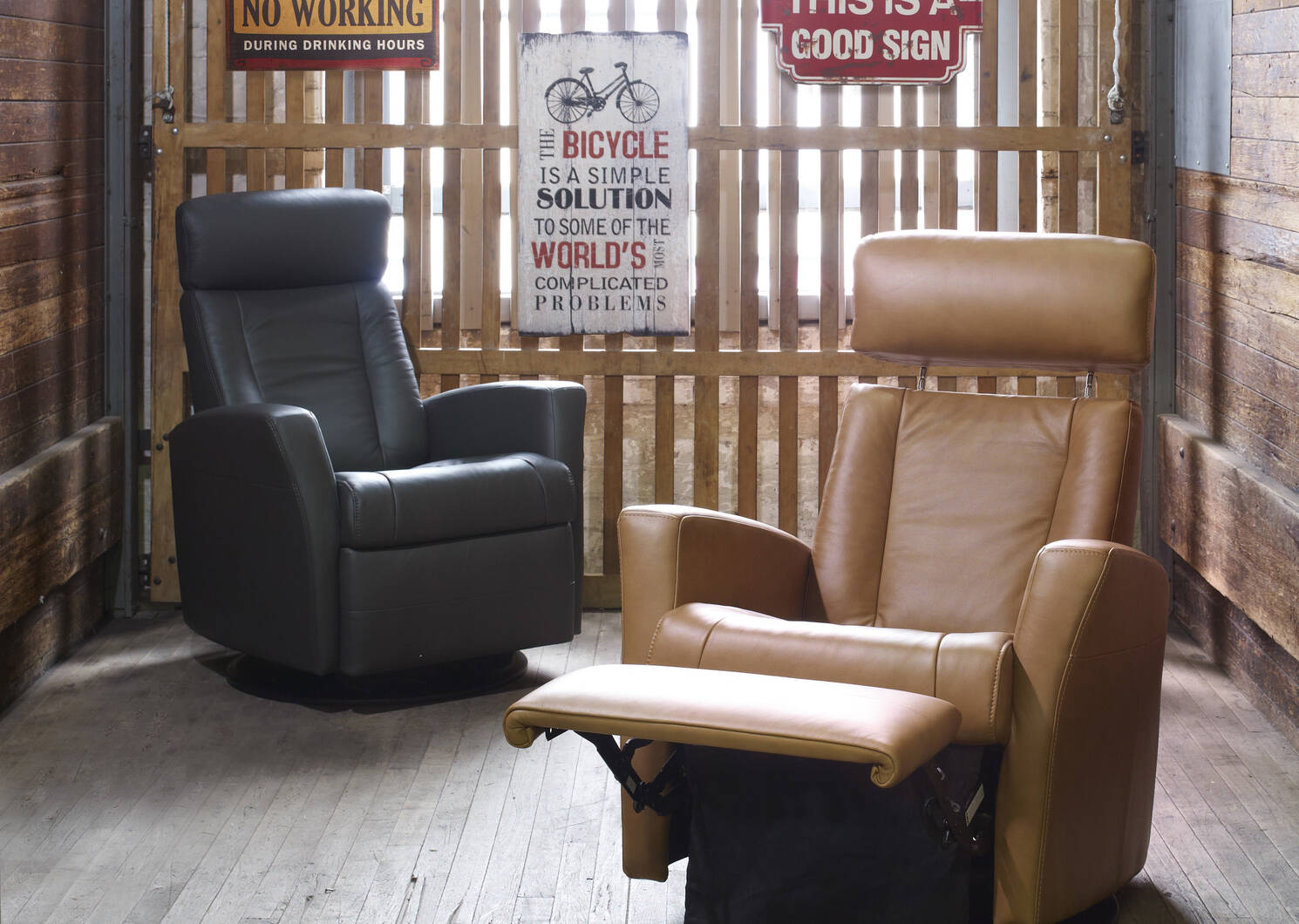 Fauteuil inc. cuir Belvedere-Tre brun cl