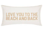 Coussin Love You Beach 12x22 savane