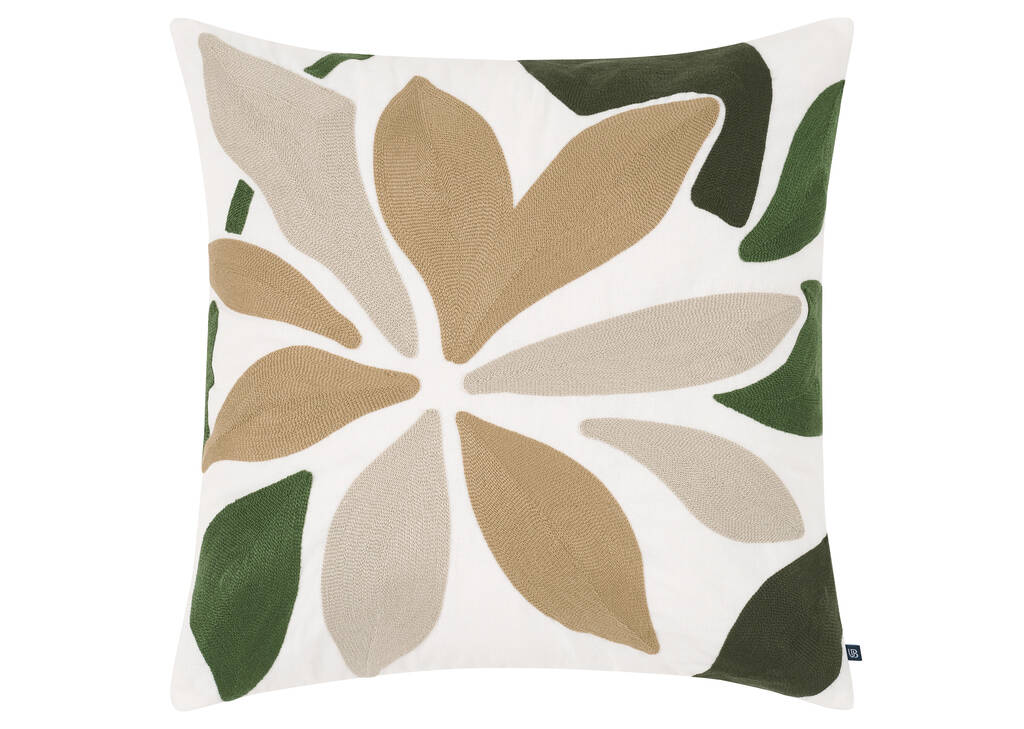 Zivia Floral Pillow 20x20 Ivory/Green