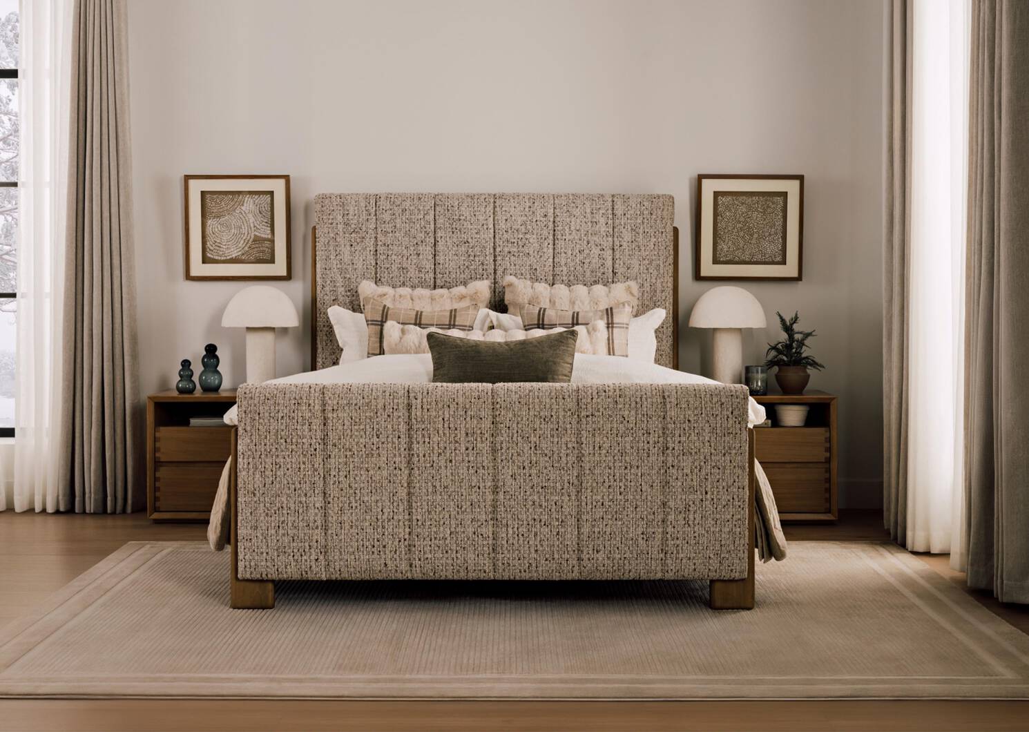 Finnian Bed -Sia Cream, QUEEN