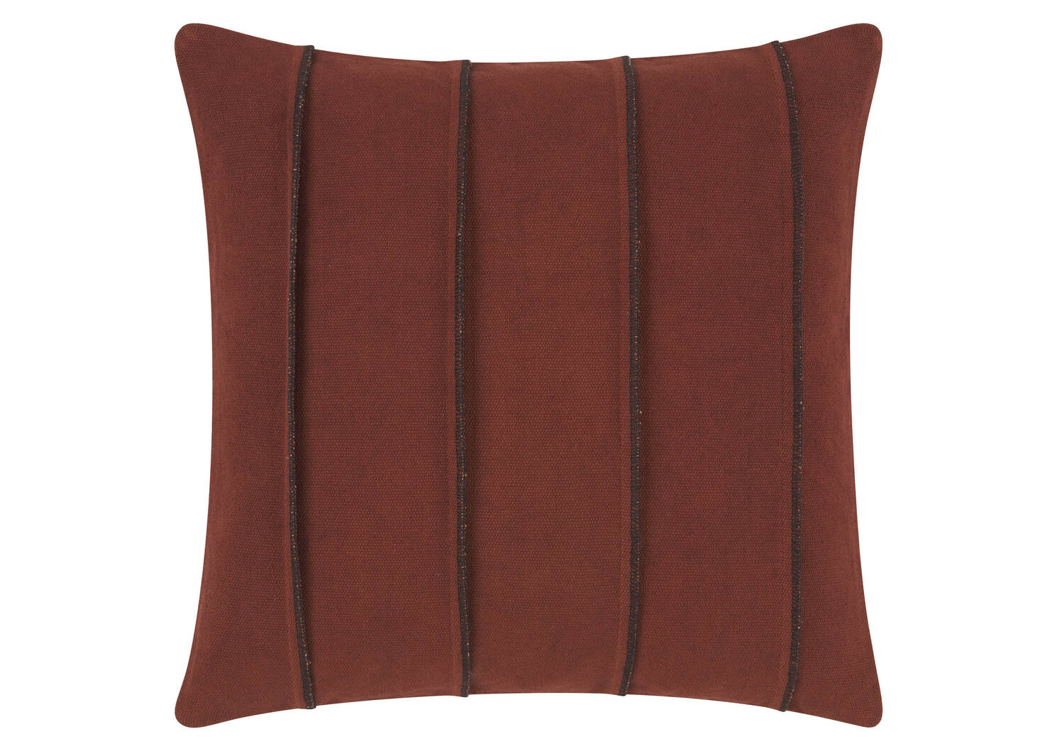 Coussin Furrow 20x20 brandy/noir