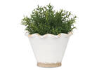 Ruffled Planter Small Antiqued White