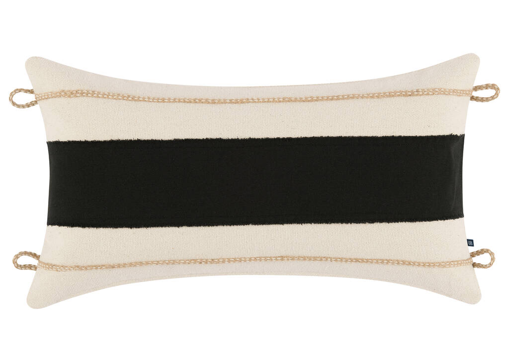 Ruiz Striped Pillow 12x22 Natural/Bla