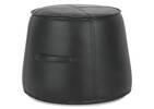 Magnus Faux Leather Pouf Black