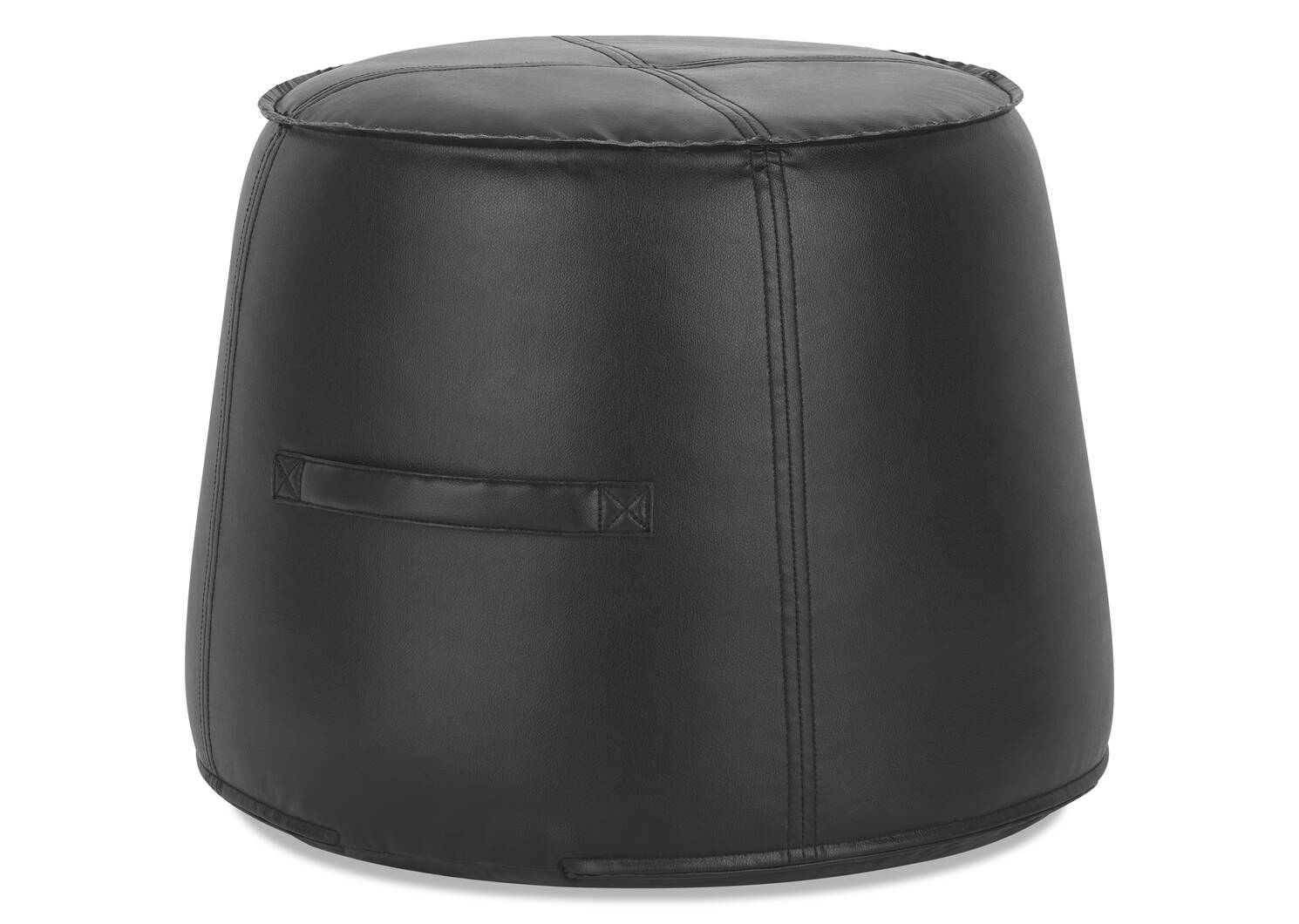 Pouf en similicuir Magnus noir