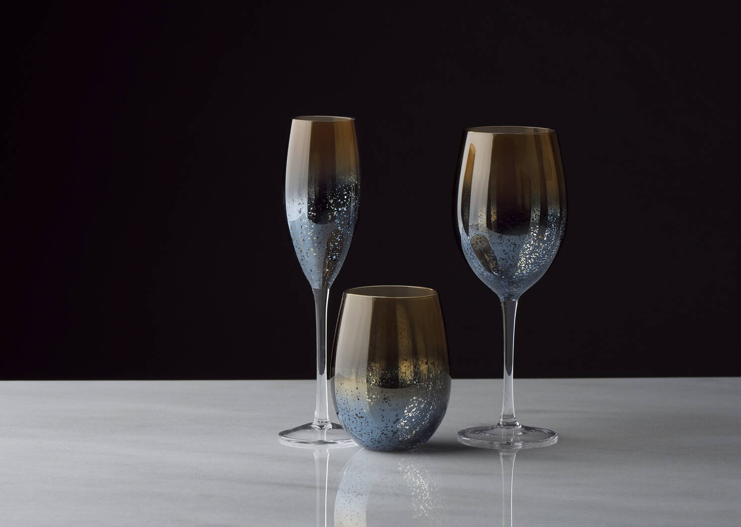 Verre court Rhapsody brunante/bleu