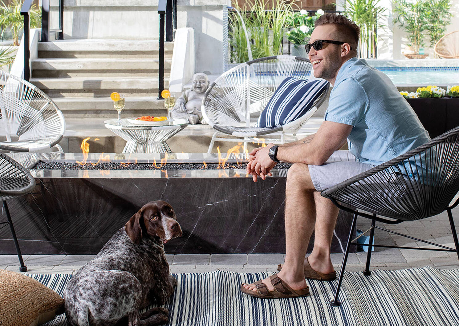 Bali Outdoor Rug 96x120 Melange Atlan