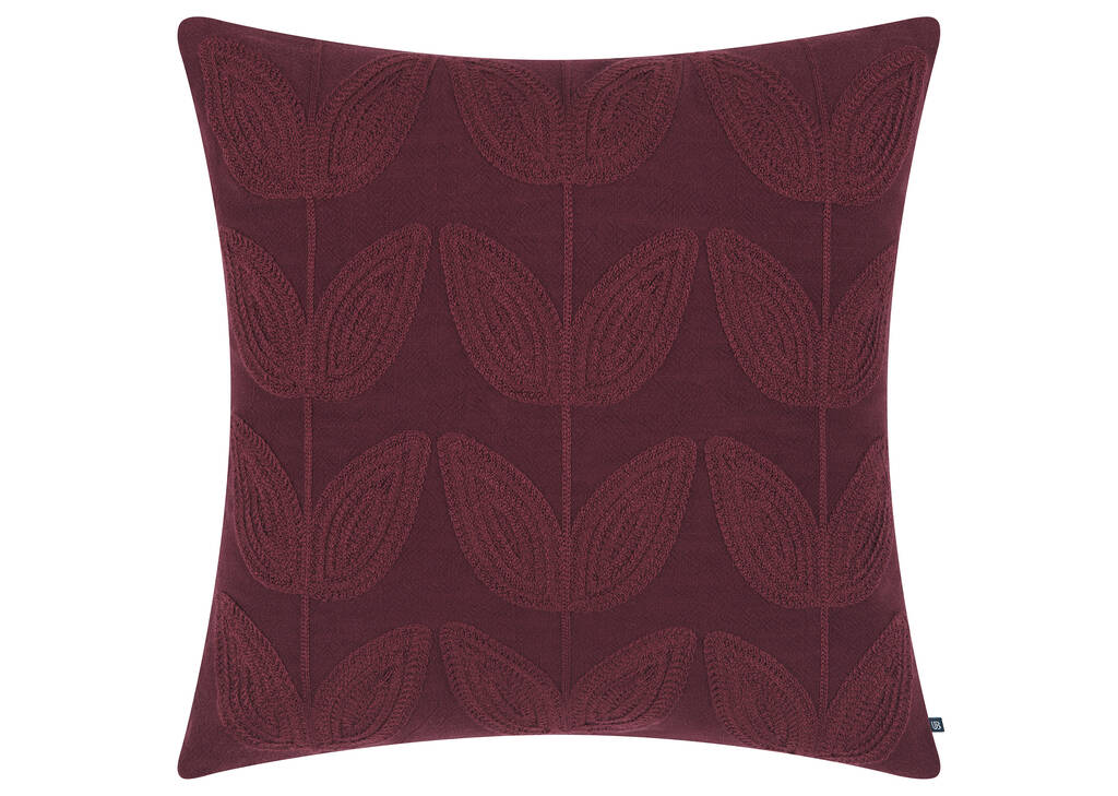 Lita Leaf Pillow 20x20 Bordeaux