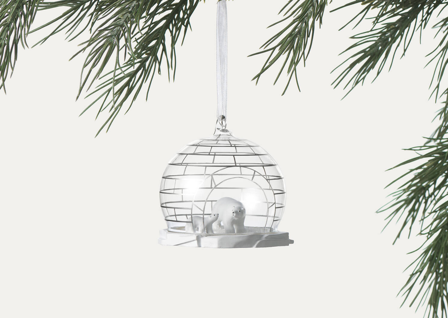 Orn. boule en verre Polar Bear