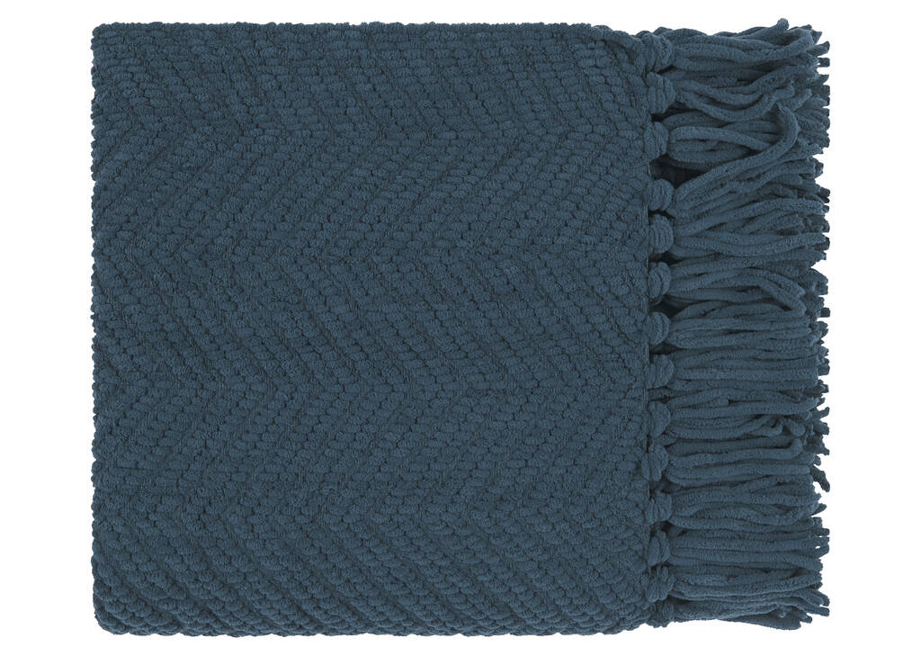 Jeté en chenille Elan marine