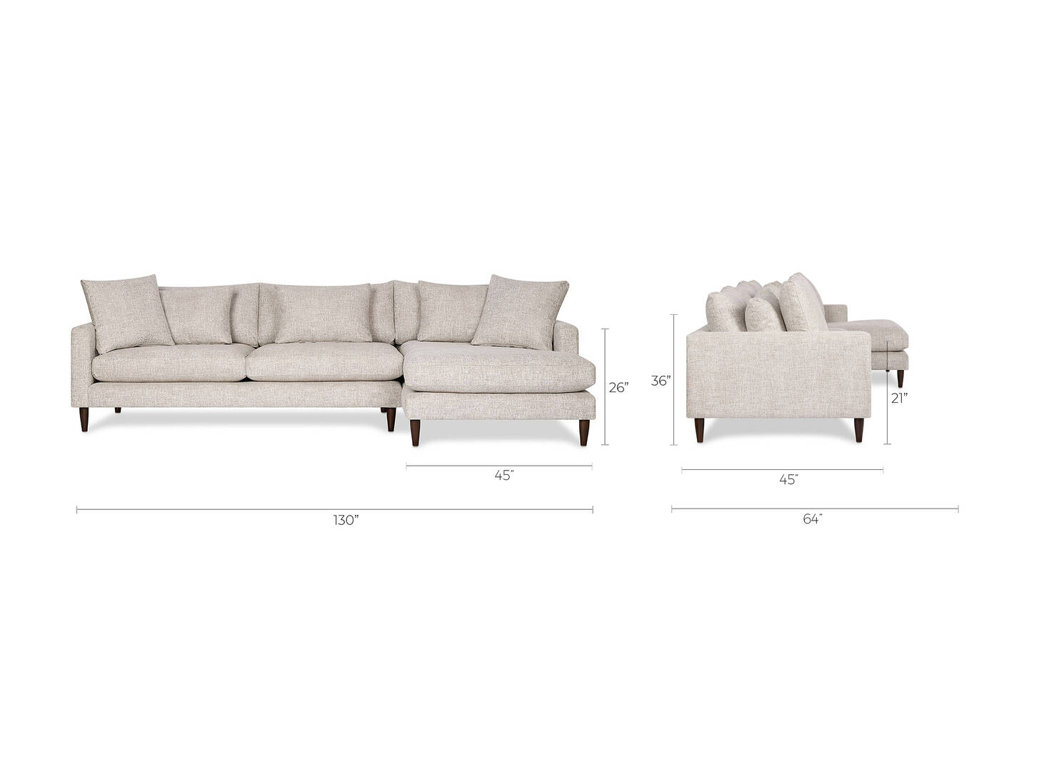Nixon Sofa Chaise -Giovanna Moondus, RCF