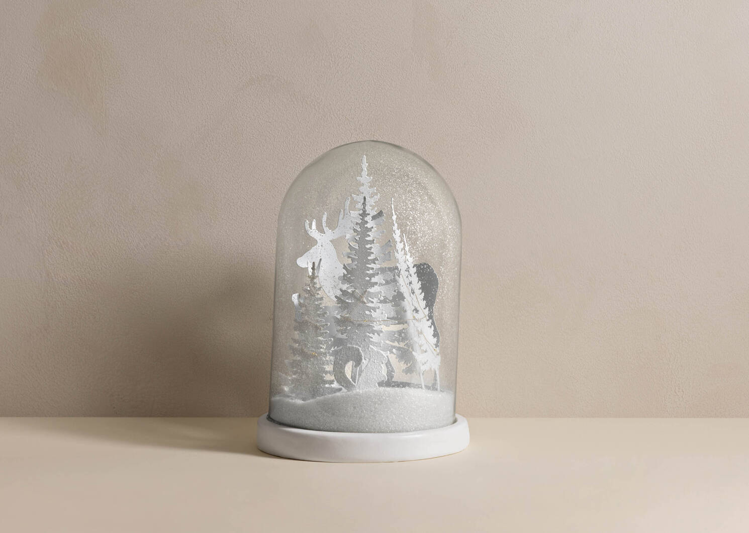 Winter Forest LED Cloche