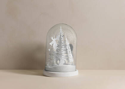 Winter Forest LED Cloche