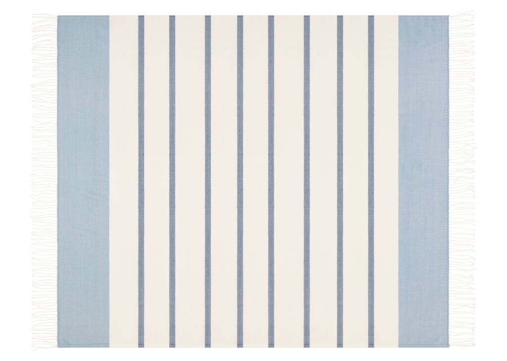 Jeté Watkins ivoire/bleu mer/bleu havre